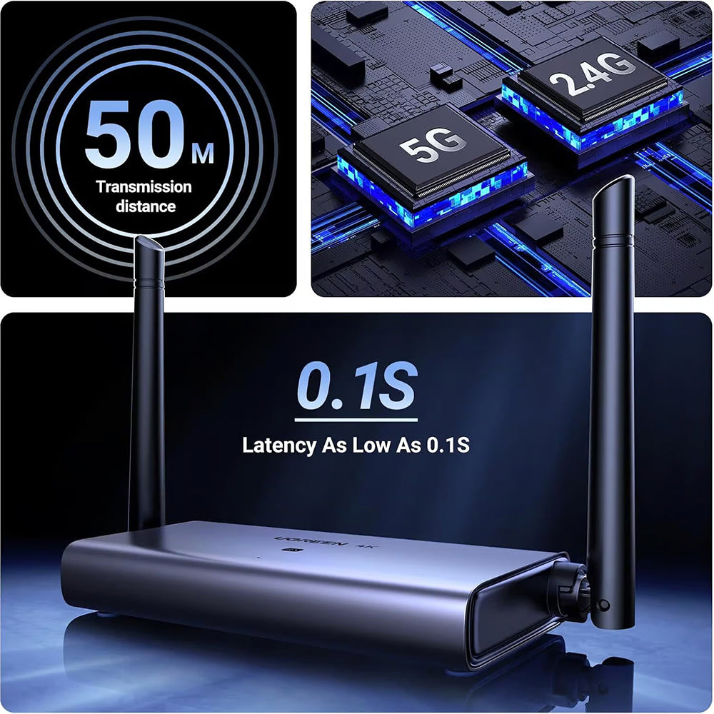 Wireless HDMI Extender UGREEN CM586, 4K, Crni