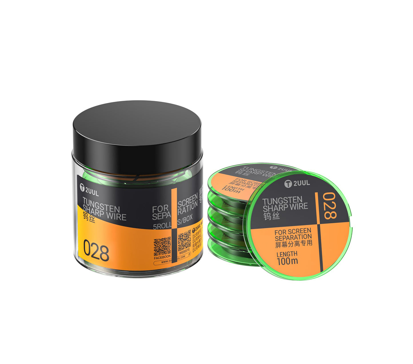 Tungstenska žica 2UUL WS-028, 0,028mm, 100m, Set 5 komada