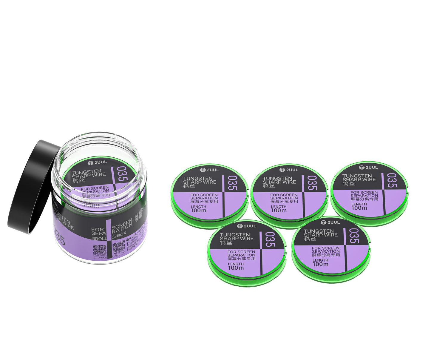 Tungstenska žica 2UUL WS-035, 0,035mm, 100m, Set 5 komada