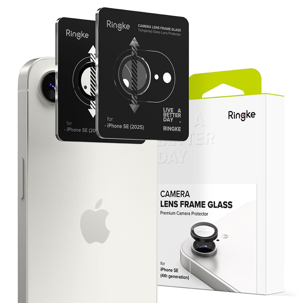 Zaštitna folija za stražnju kameru Ringke za Apple iPhone 16e, Kaljeno staklo, Set od 2 komada, Crna