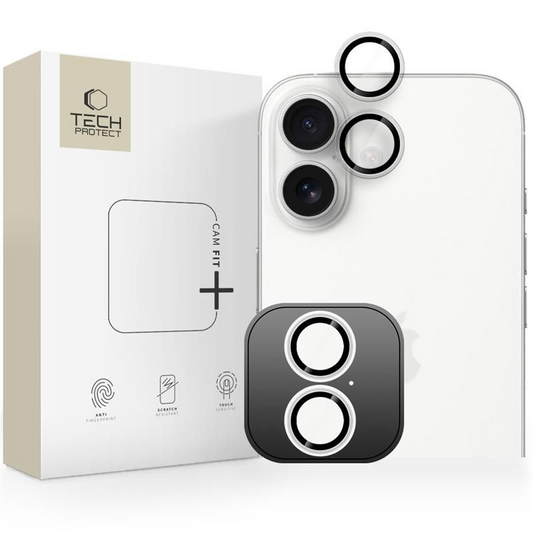 Zaštitna folija za stražnju kameru Tech-Protect CamRing Fit+ za Apple iPhone 17, Kaljeno staklo, Prozirna