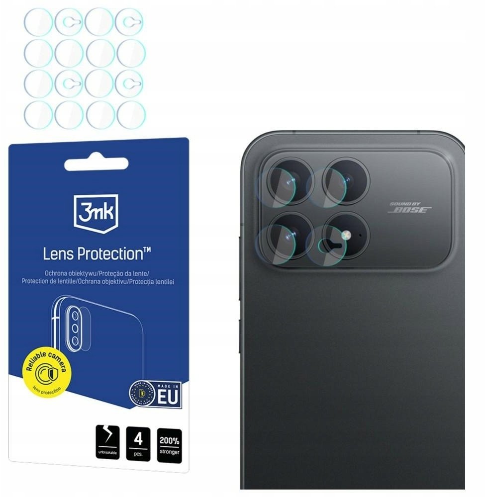 Zaštitna folija za stražnju kameru 3MK Lens za Xiaomi Poco F8 Pro, fleksibilno staklo, set od 4 komada, prozirna