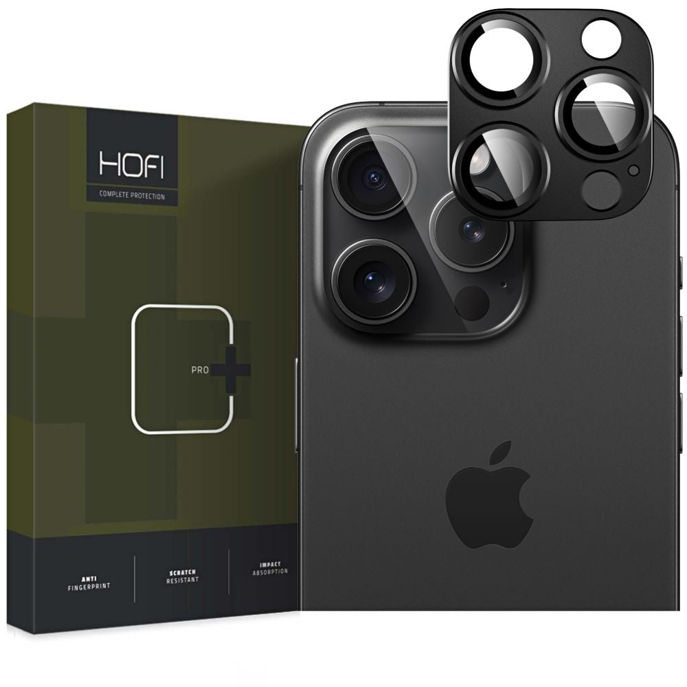 Zaštitna folija za stražnju kameru HOFI Fullcam za Apple iPhone 16 Pro Max / 16 Pro, Kaljeno staklo, Crna