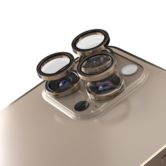 Zaštitna folija za stražnju kameru Etteri za Apple iPhone 16 Pro Max / 16 Pro, Kaljeno staklo, Bronca