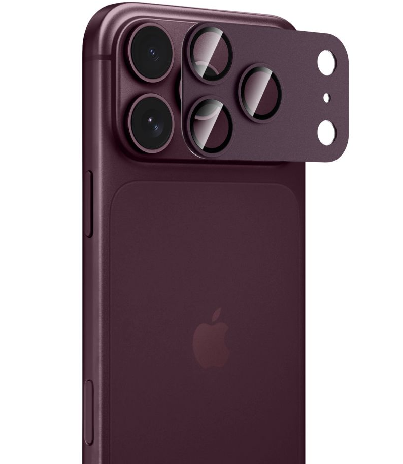 Stražnja zaštitna folija za kameru Tech-Protect CamFull Fit+ za Apple iPhone 18 Pro Max, Kaljeno staklo, Boja vina