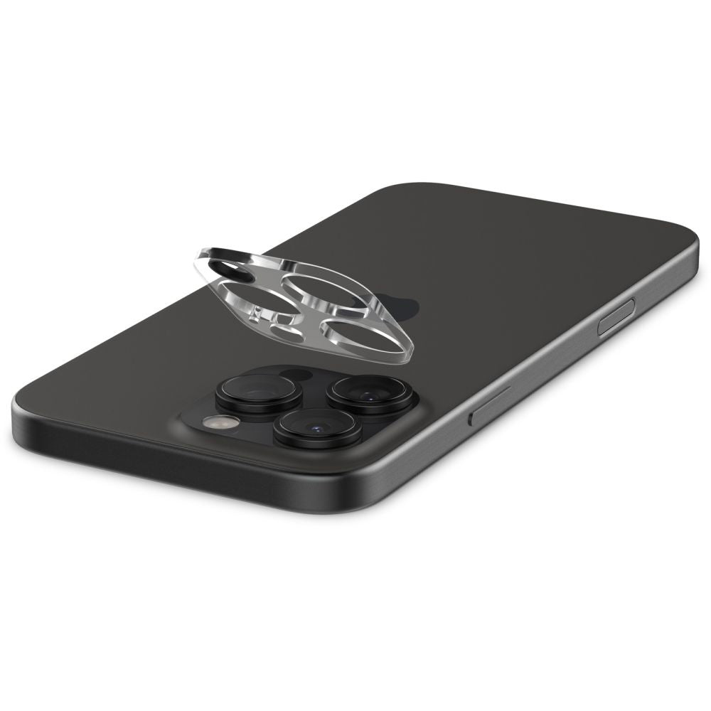 Zaštitna folija za stražnju kameru Spigen Optik za Apple iPhone 15 Pro Max / 15 Pro, Kaljeno staklo, Pun ljepilo, Set od 2 komada, Prozirna