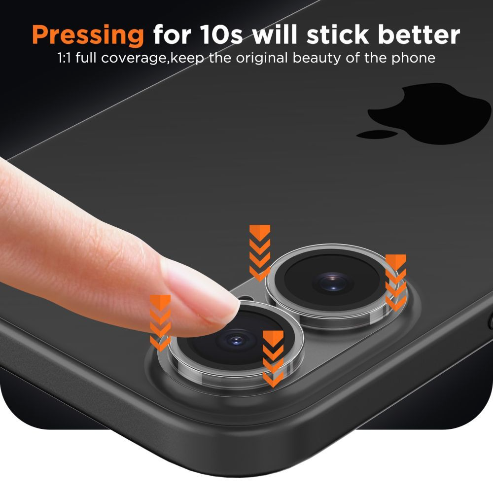 Zaštitna folija za stražnju kameru Tech-Protect CamFull Fit+ za Apple iPhone 17, Kaljeno staklo, Mat prozirna