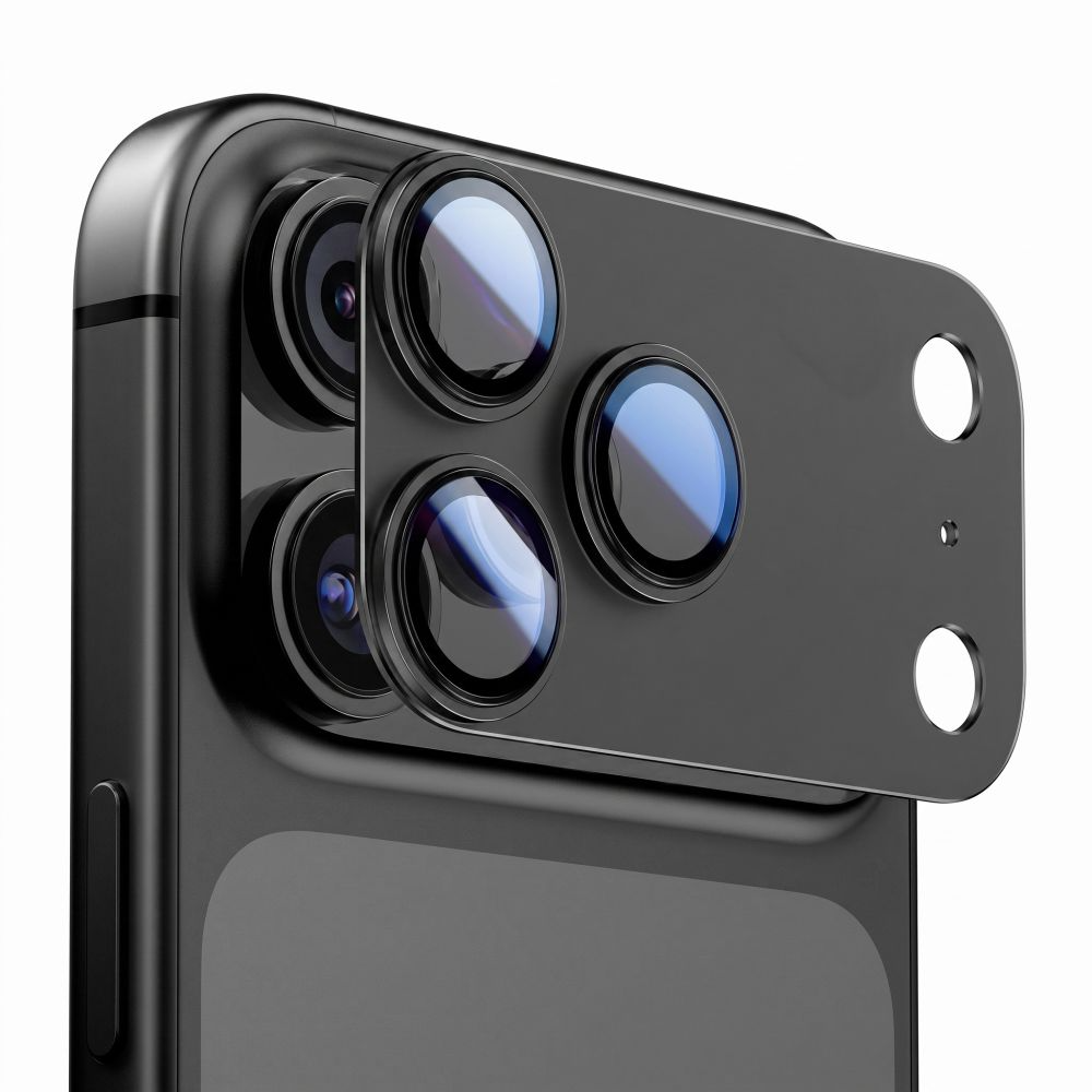 Stražnja zaštitna folija za kameru Tech-Protect CamFull Fit+ za Apple iPhone 18 Pro, Kaljeno staklo, Crna