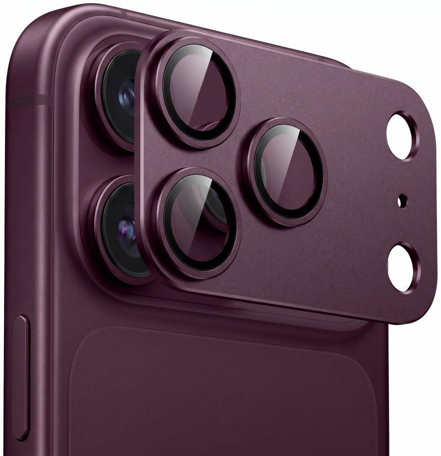 Stražnja zaštitna folija za kameru Tech-Protect CamFull Fit+ za Apple iPhone 18 Pro Max, Kaljeno staklo, Boja vina