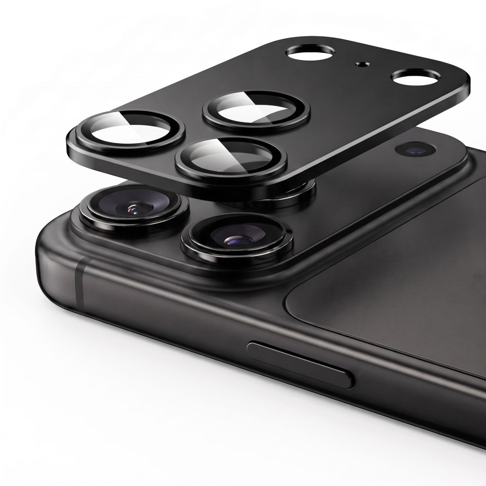 Stražnja zaštitna folija Tech-Protect CamFull Fit+ za Apple iPhone 18 Pro Max, Kaljeno staklo, Crna