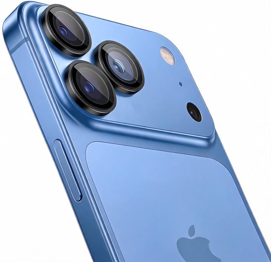 Stražnja zaštitna folija za kameru Tech-Protect CamRing Fit+ za Apple iPhone 18 Pro / 18 Pro Max, Kaljeno staklo, Crna