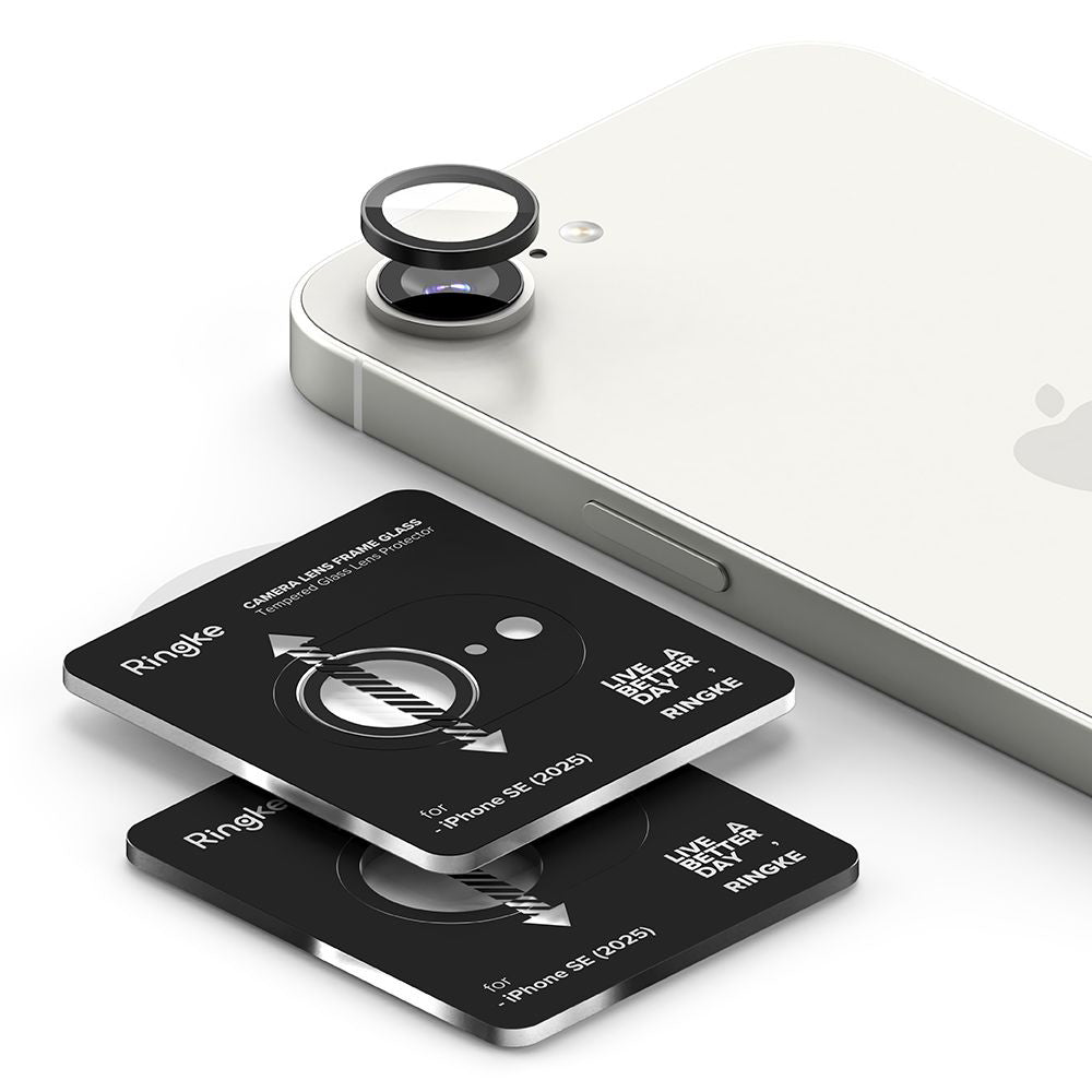 Zaštitna folija za stražnju kameru Ringke za Apple iPhone 16e, Kaljeno staklo, Set od 2 komada, Crna