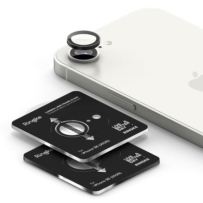 Zaštitna folija za stražnju kameru Ringke za Apple iPhone 16e, Kaljeno staklo, Set od 2 komada, Crna