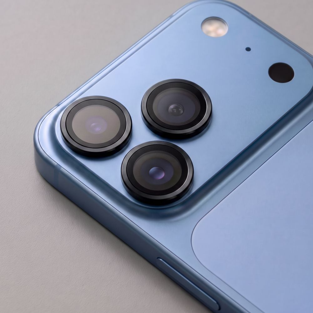 Stražnja zaštitna folija za kameru Tech-Protect CamRing Fit+ za Apple iPhone 18 Pro / 18 Pro Max, Kaljeno staklo, Crna