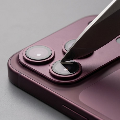 Stražnja zaštitna folija za kameru Tech-Protect CamFull Fit+ za Apple iPhone 18 Pro Max, Kaljeno staklo, Boja vina
