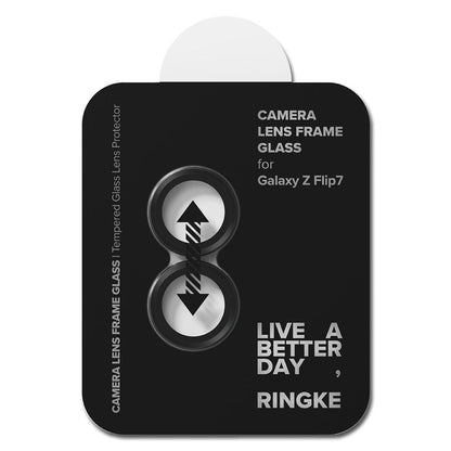 Zaštitna folija za stražnju kameru Ringke za Samsung Galaxy Z Flip7 F766, Kaljeno staklo, Set od 2 komada, Crna