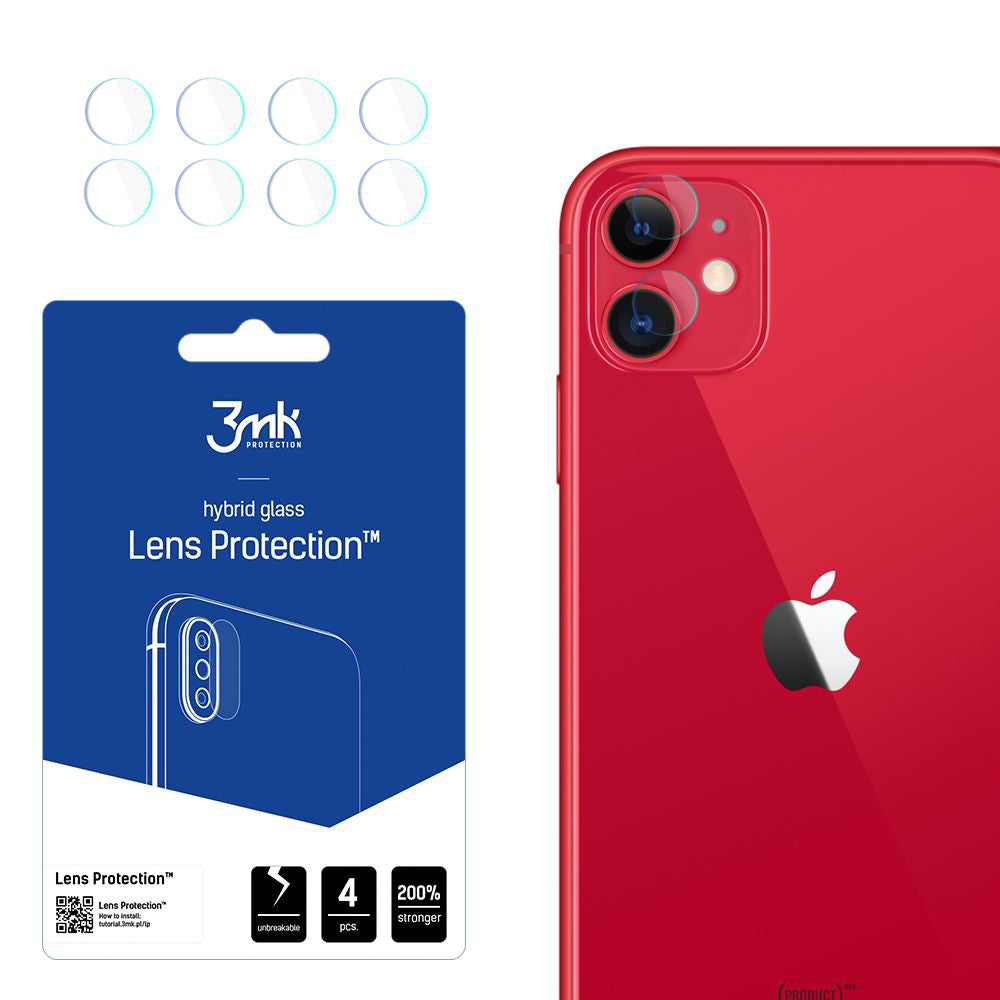 Zaštitna folija za stražnju kameru 3MK Protection za Apple iPhone 11, fleksibilno staklo, set od 4 komada, prozirna