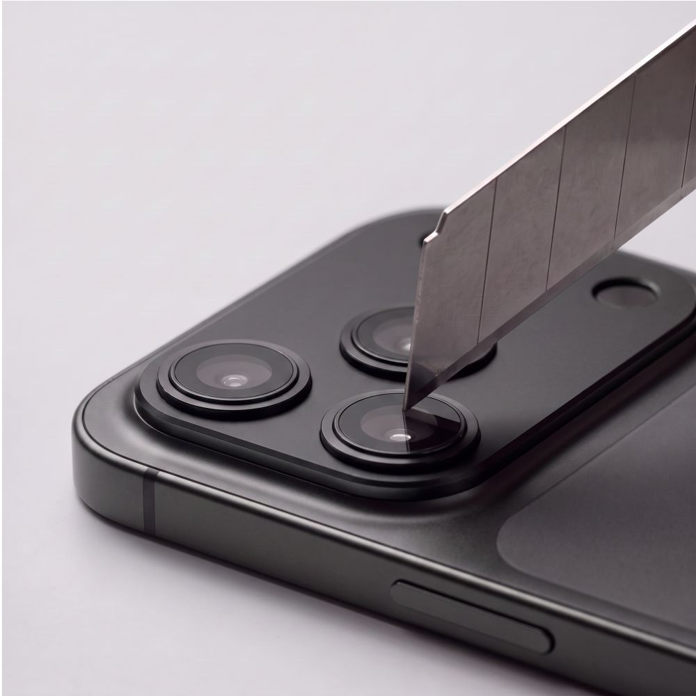 Stražnja zaštitna folija Tech-Protect CamFull Fit+ za Apple iPhone 18 Pro Max, Kaljeno staklo, Crna