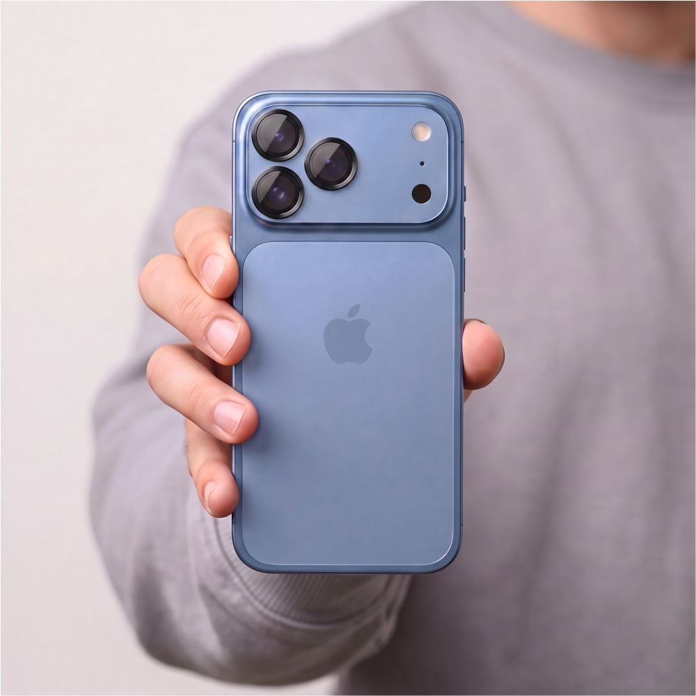 Stražnja zaštitna folija za kameru Tech-Protect CamRing Fit+ za Apple iPhone 18 Pro / 18 Pro Max, Kaljeno staklo, Crna