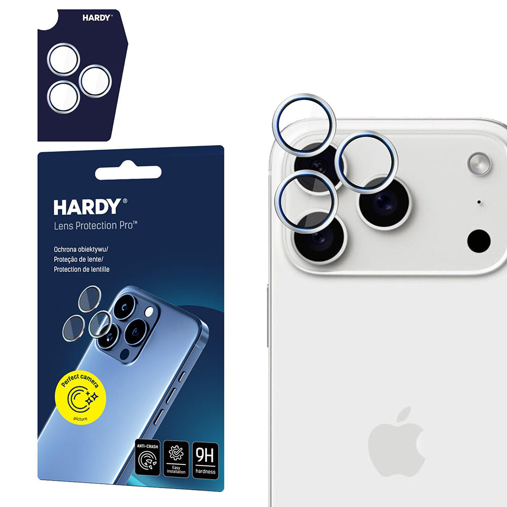 Zaštitna folija za stražnju kameru 3MK Hardy Protection Pro za Apple iPhone 17 Pro Max / 17 Pro, Kaljeno staklo, Srebrna