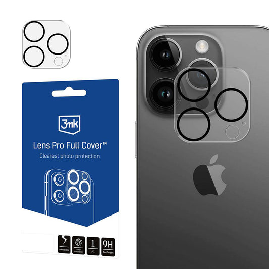 Zaštitna folija za stražnju kameru 3MK Pro Full Cover za Apple iPhone 13 Pro, kaljeno staklo, prozirna