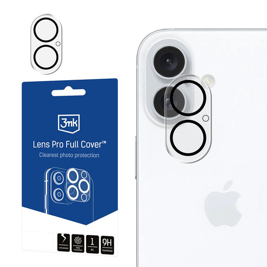 Zaštitna folija za stražnju kameru 3MK Pro Full Cover za Apple iPhone 17, Kaljeno staklo, Crna