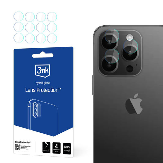 Zaštitna folija za stražnju kameru 3MK Protection za Apple iPhone 15 Pro Max, fleksibilno staklo, set od 4 komada, prozirna