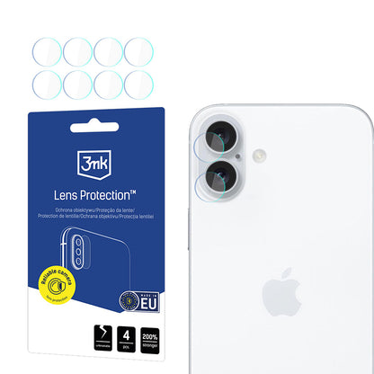 Zaštitna folija za stražnju kameru 3MK Protection za Apple iPhone 17, Kaljeno staklo, Set od 4 komada, Prozirna