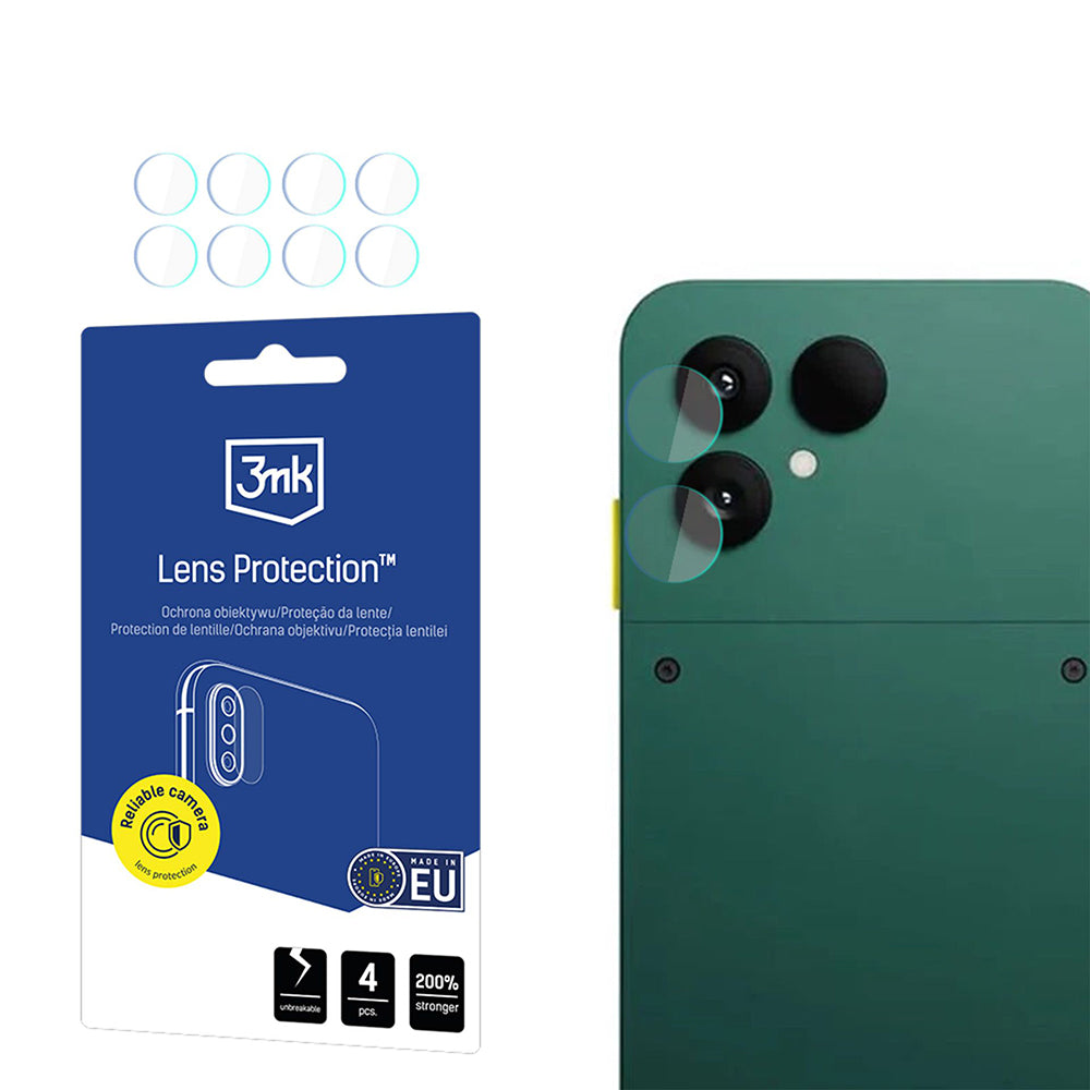 Zaštitna folija za stražnju kameru 3MK Protection za Fairphone 6, Kaljeno staklo, Set od 4 komada, Prozirna