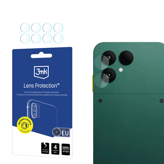 Zaštitna folija za stražnju kameru 3MK Protection za Fairphone 6, Kaljeno staklo, Set od 4 komada, Prozirna