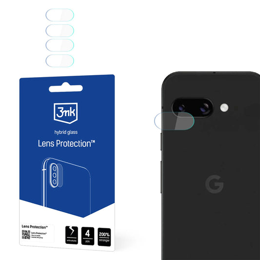 Zaštitna folija za stražnju kameru 3MK Protection za Google Pixel 9a, fleksibilno staklo, set od 4 komada, prozirna