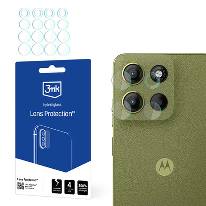 Zaštitna folija za stražnju kameru 3MK Protection za Motorola Moto G15 / G15 Power, fleksibilno staklo, set od 4 komada, prozirna