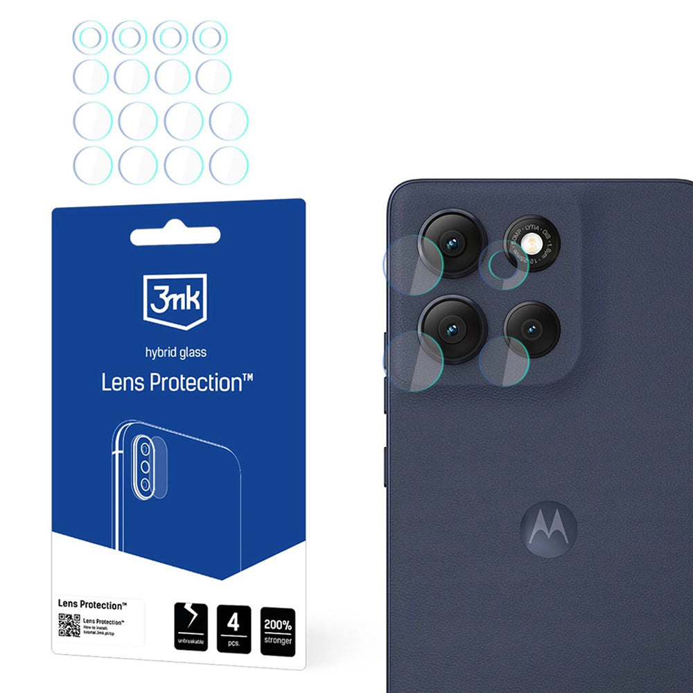 Zaštitna folija za stražnju kameru 3MK Protection za Motorola Moto G86 Power / G86, Fleksibilno staklo, Set od 4 komada, Prozirna