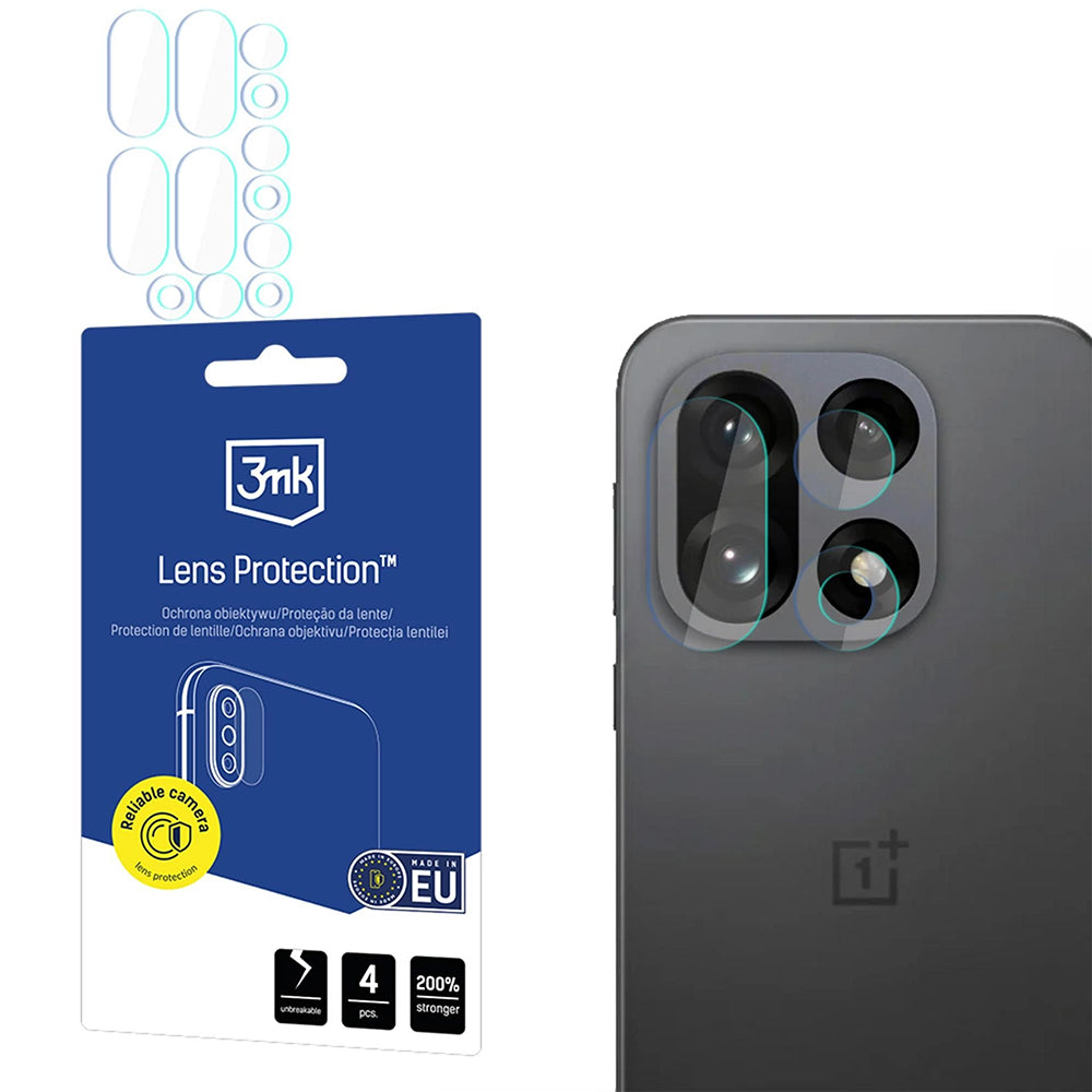 Zaštitna folija za stražnju kameru 3MK Protection za OnePlus 15, Kaljeno staklo, Set od 4 komada, Prozirna