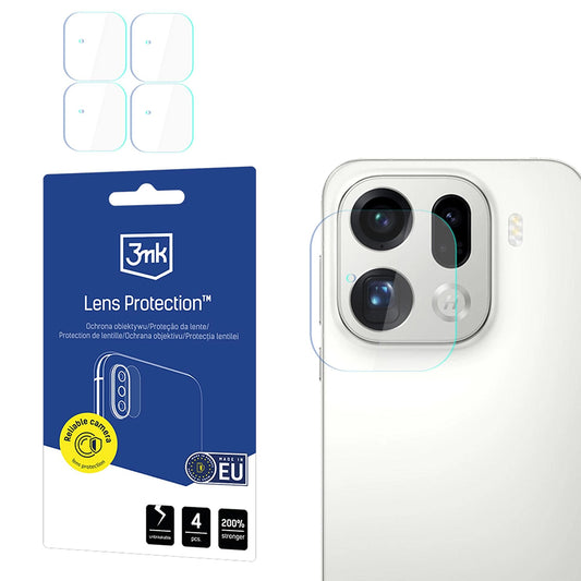 Zaštitna folija za stražnju kameru 3MK Protection za Oppo Find X9 Pro, Kaljeno staklo, Set od 4 komada, Prozirna