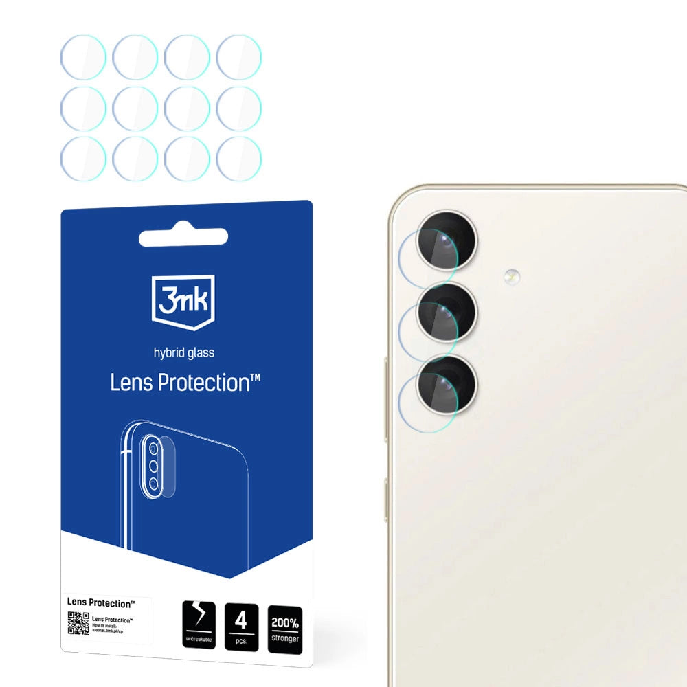Zaštitna folija za stražnju kameru 3MK Protection za Samsung Galaxy S24 S921, fleksibilno staklo, set od 4 komada, prozirna