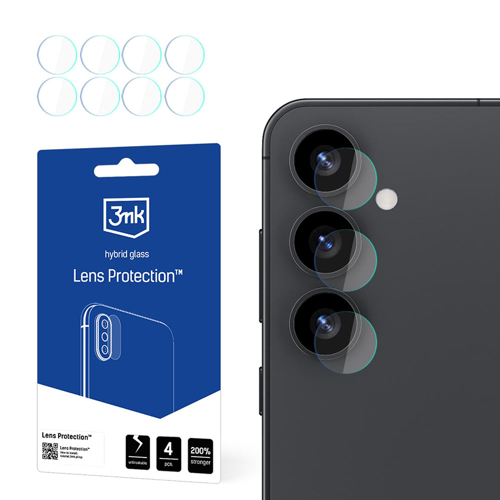 Zaštitna folija za stražnju kameru 3MK Protection za Samsung Galaxy S25 S931, Fleksibilno staklo, Set od 4 komada, Prozirna