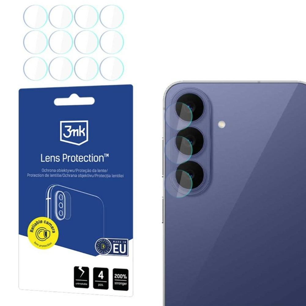 Zaštitna folija za stražnju kameru 3MK Protection za Samsung Galaxy S26 FE S741, kaljeno staklo, set od 4 komada, prozirna