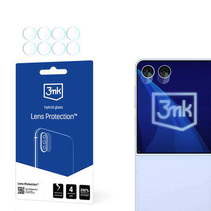Zaštitna folija za stražnju kameru 3MK Protection za Samsung Galaxy Z Flip7 F766, Fleksibilno staklo, Set od 4 komada, Prozirna