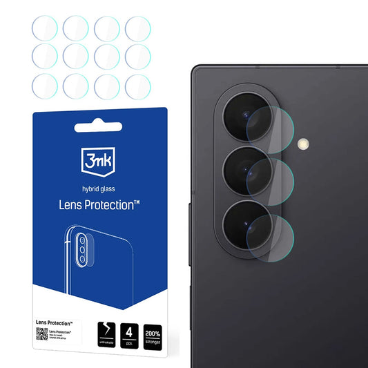 Zaštitna folija za stražnju kameru 3MK Protection za Samsung Galaxy Z Fold7 F966, fleksibilno staklo, set od 4 komada, prozirna