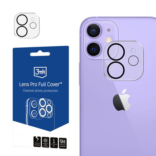 Zaštitna folija za stražnju kameru 3MK Protection Pro za Apple iPhone 12, Kaljeno staklo, Crna