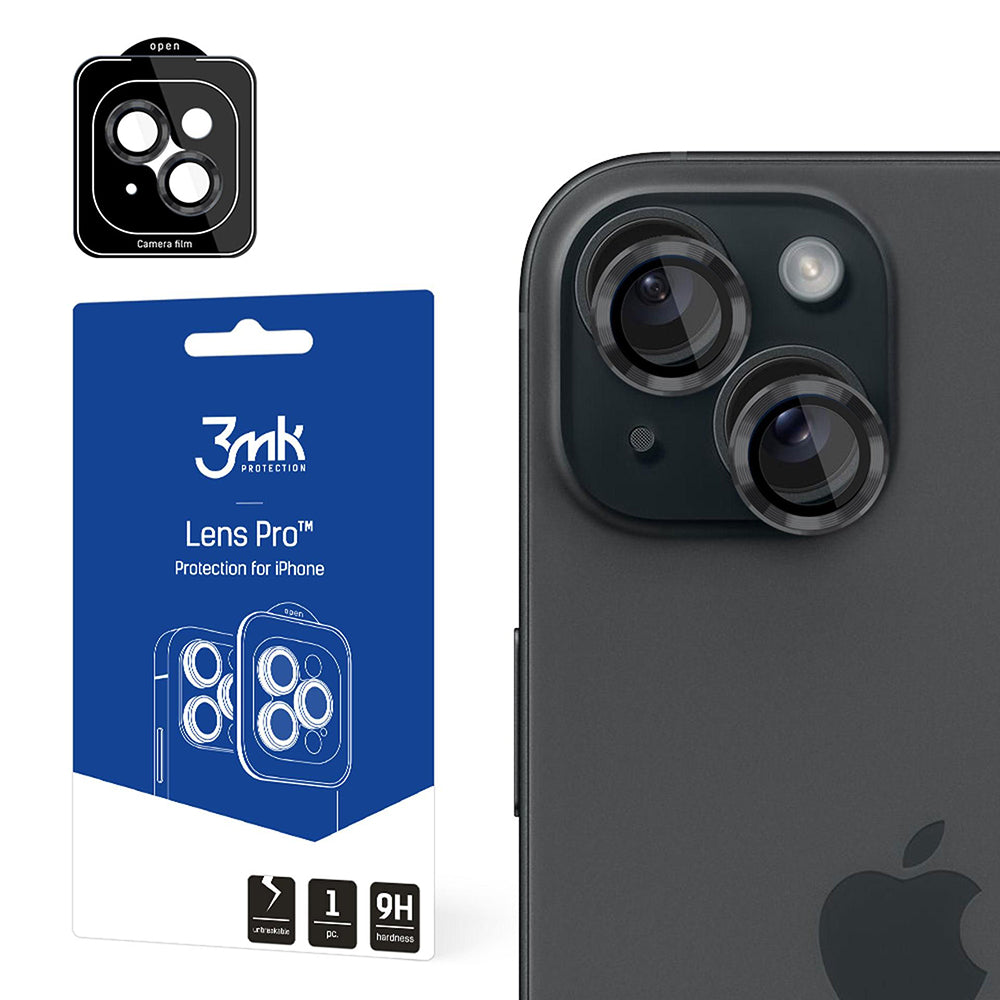Zaštitna folija za stražnju kameru 3MK Protection Pro za Apple iPhone 15, Kaljeno staklo, Siva