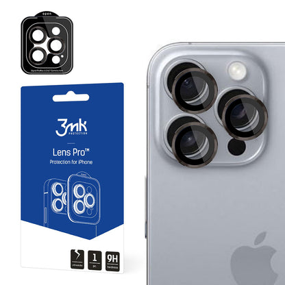 Zaštitna folija za stražnju kameru 3MK Protection Pro za Apple iPhone 16 Pro Max / 16 Pro, Kaljeno staklo, Siva