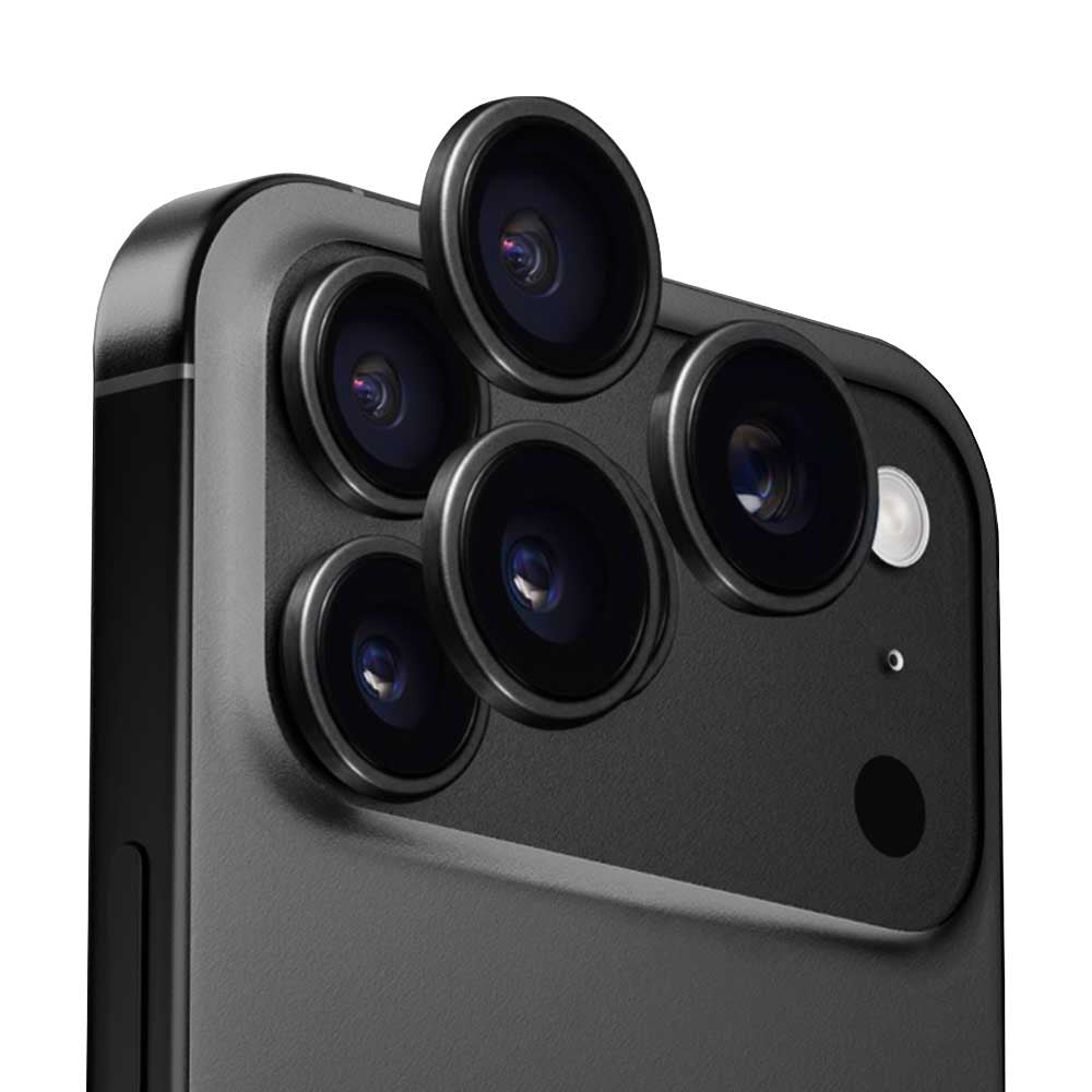 Zaštitna folija za stražnju kameru Anank AR za Apple iPhone 17 Pro Max / 17 Pro, Kaljeno staklo, Crna