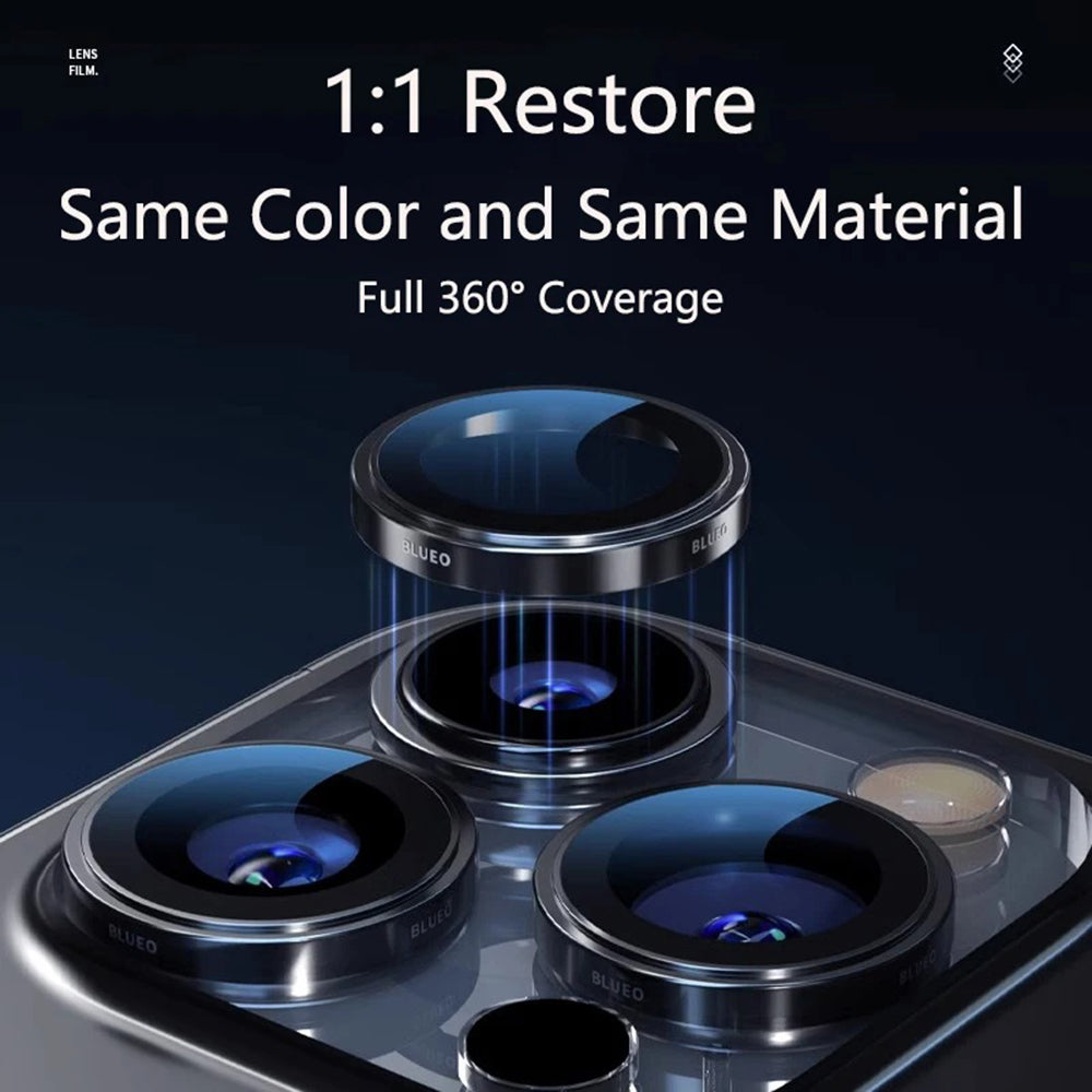 Zaštitna folija za stražnju kameru Blueo 99 Anti-Reflektivna HD za Apple iPhone 16 Pro Max / 16 Pro, Kaljeno staklo, Metalik siva