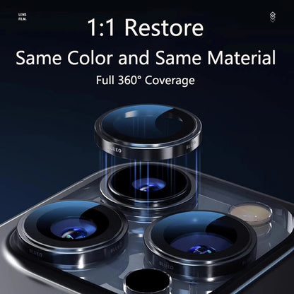 Zaštitna folija za stražnju kameru Blueo 99 Anti-Reflektivna HD za Apple iPhone 16 Pro Max / 16 Pro, Kaljeno staklo, Metalik siva