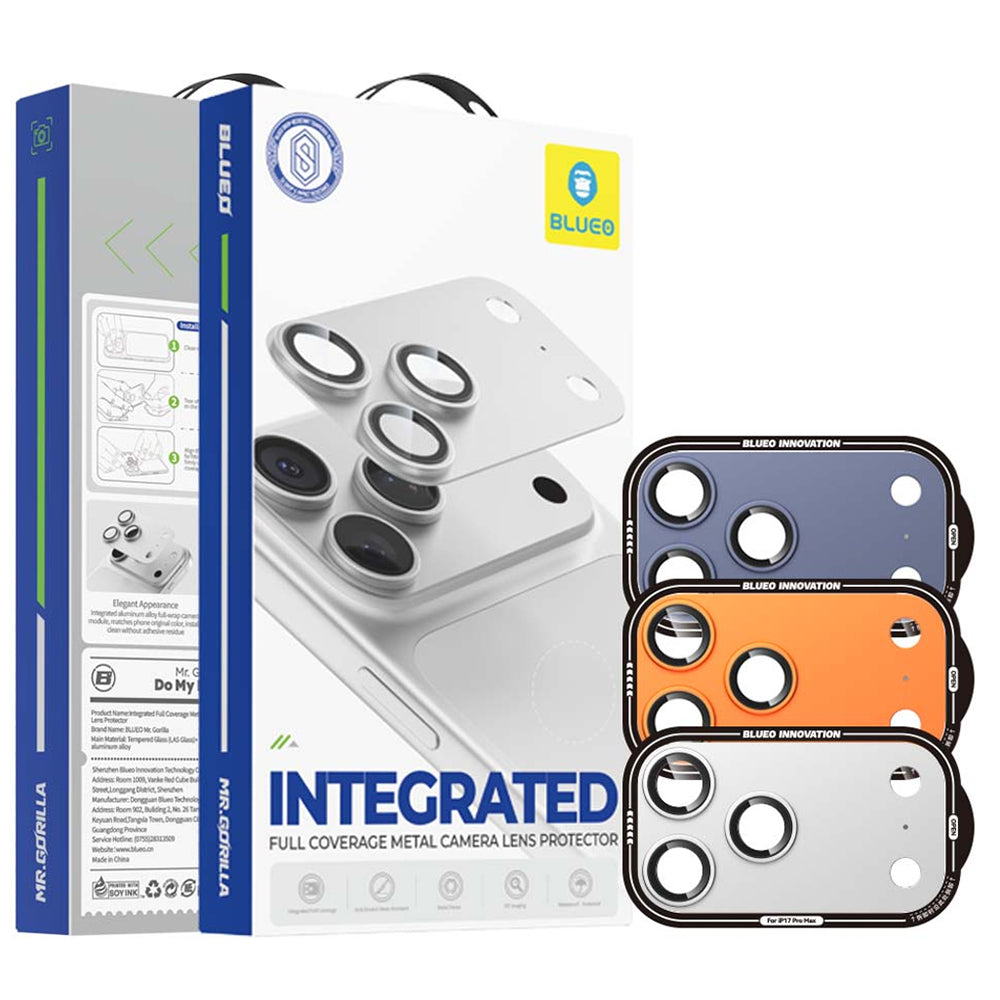 Zaštitno staklo za stražnju kameru Blueo Integrated Metal za Apple iPhone 17 Pro Max, kaljeno staklo, srebrno