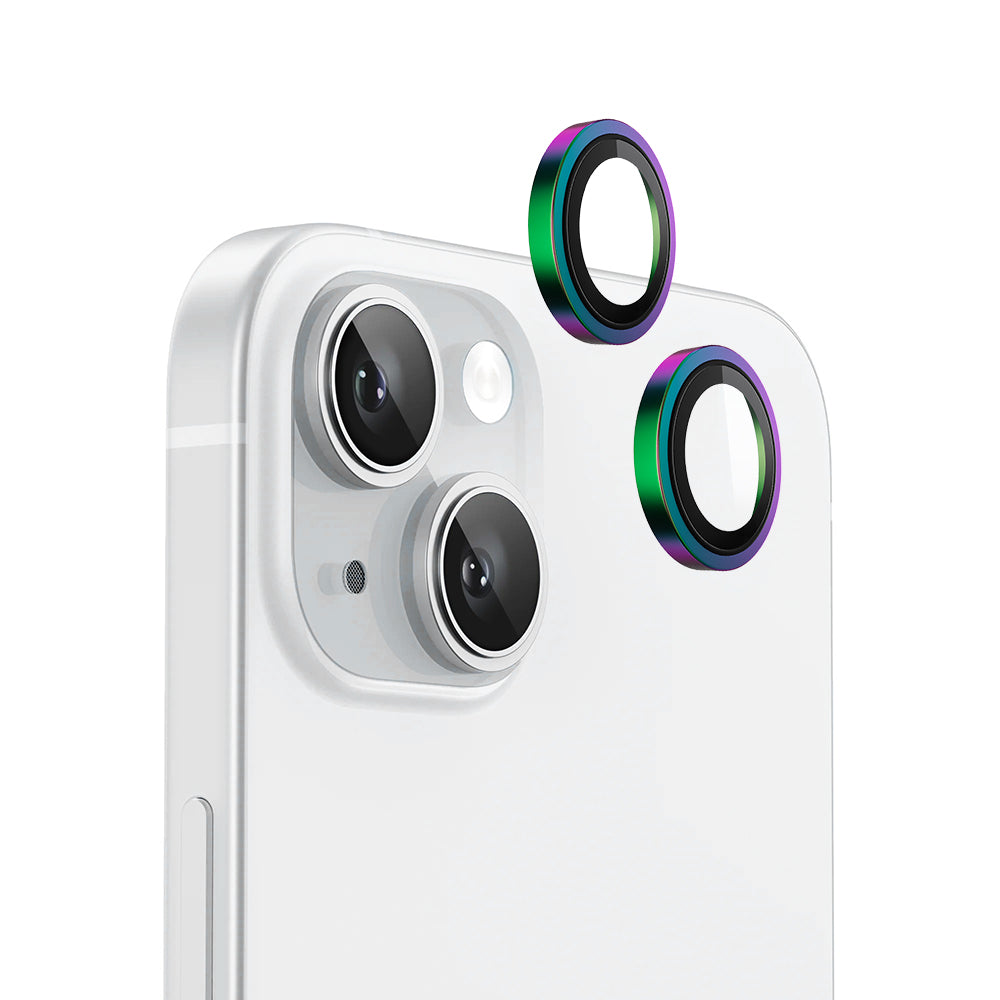 Zaštitna folija za stražnju kameru Blueo Metal Frame za Apple iPhone 15 Plus / 15, Kaljeno staklo, Višebojno