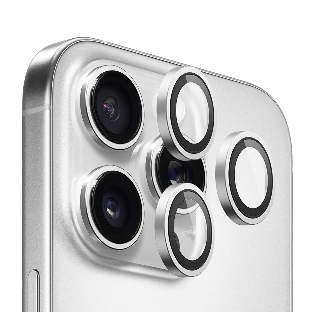 Zaštitna folija za stražnju kameru Blueo Metal Frame za Apple iPhone 16 Pro Max / 16 Pro, Kaljeno staklo, Srebrna
