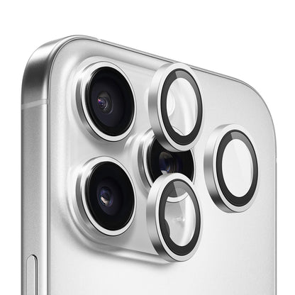 Zaštitna folija za stražnju kameru Blueo Metal Frame za Apple iPhone 16 Pro Max / 16 Pro, Kaljeno staklo, Srebrna